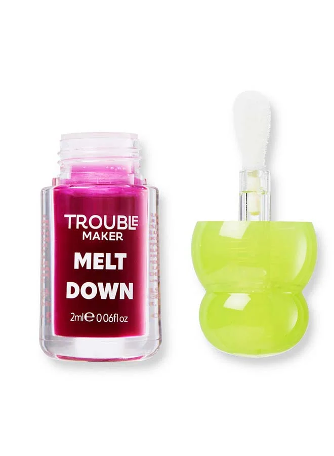 صانع المتاعب Melt Down Lip Oil Tipping Point Purple